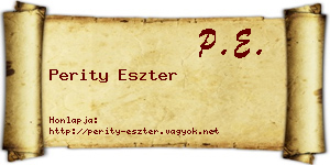 Perity Eszter névjegykártya